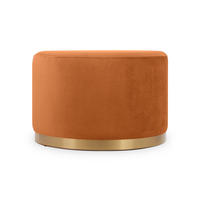 SITZPUFF Charlotte II Samt in gebranntem Orange und goldfarbenes Metall - Dunkelorange, Holzwerkstoff/Textil (60/40/60cm) - Sicaan