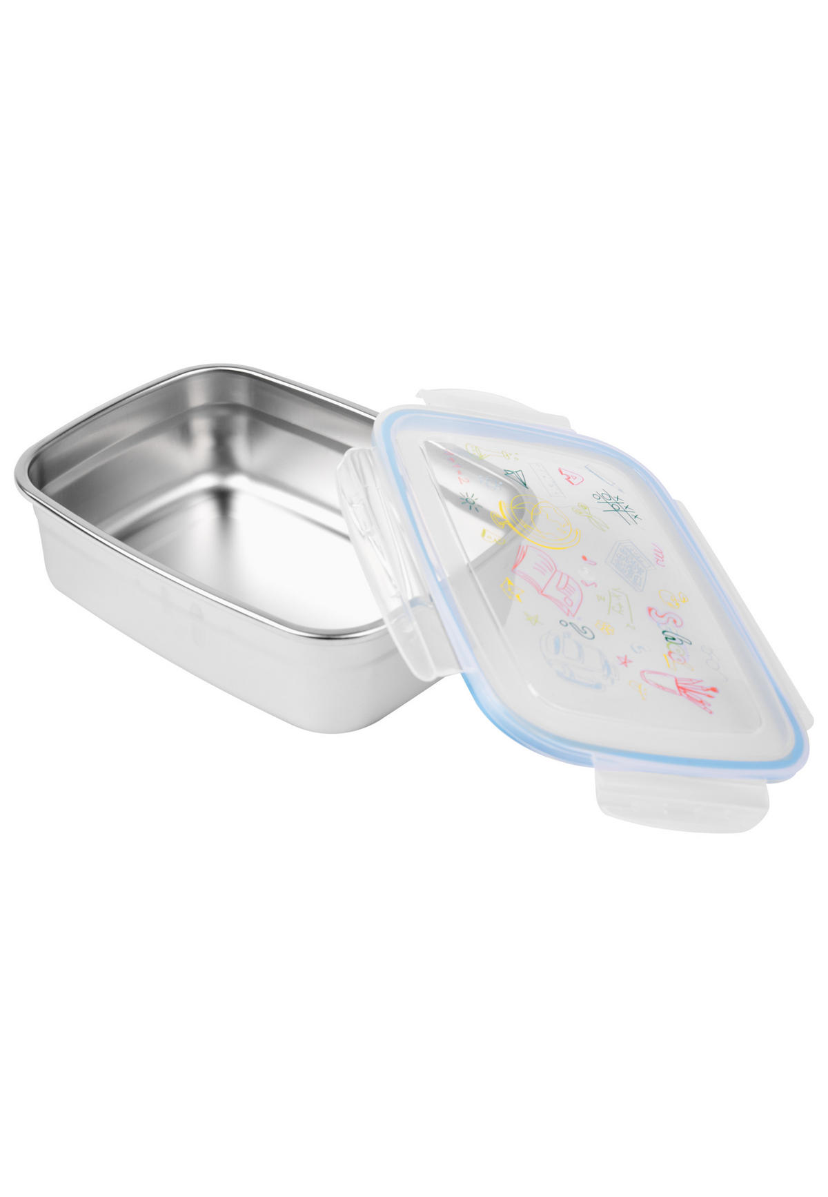 BROTDOSE Back to school Silber 20 x 14,5 x 6,5 cm - Grau, Metall (20/6.5/14.5cm) - United Labels