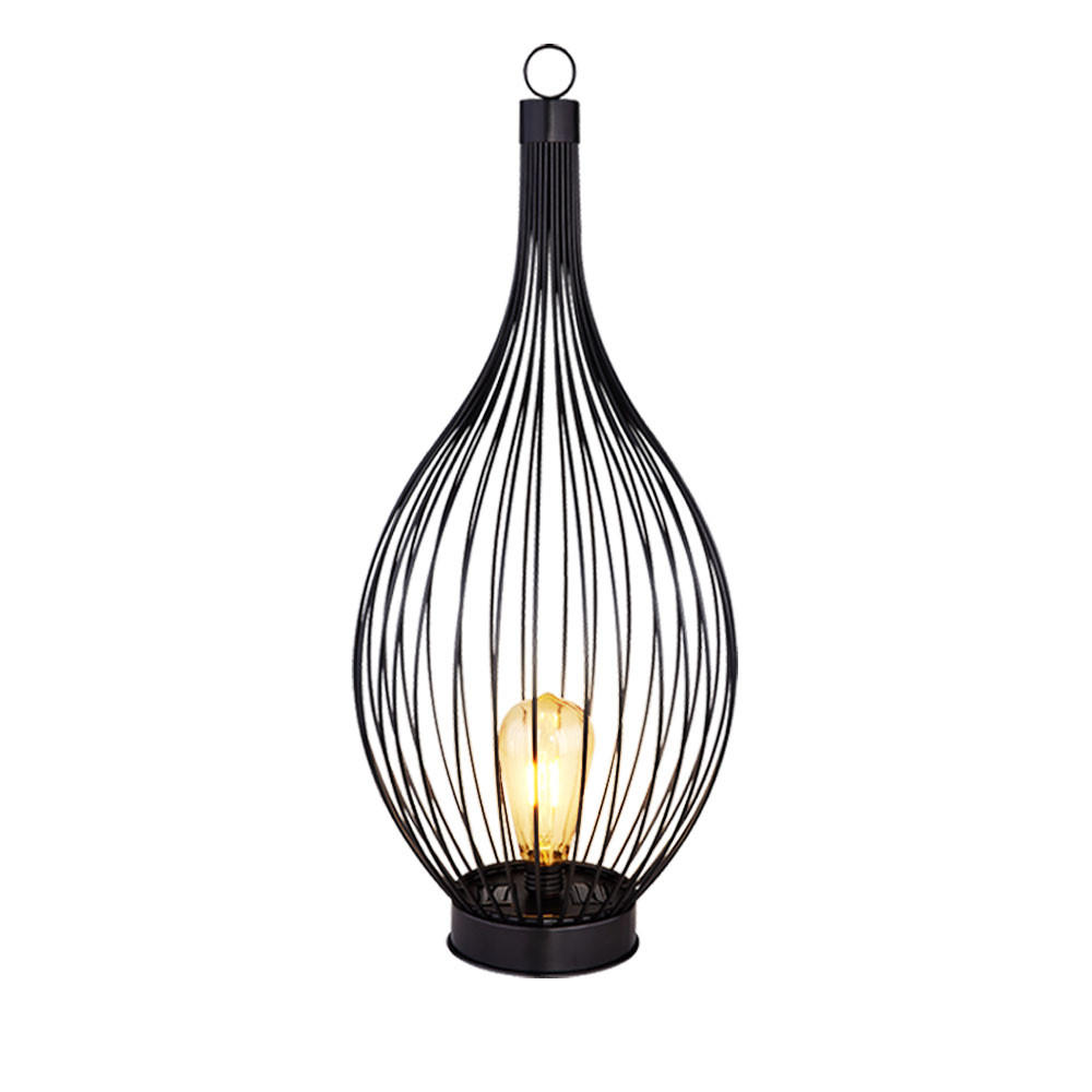 LED AUSSENLEUCHTE Metall Schwarz Amber Warmweiß - Schwarz, Metall (25/25/57cm) - Globo Lighting