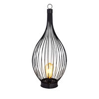 LED AUSSENLEUCHTE Metall Schwarz Amber Warmweiß - Schwarz, Metall (25/25/57cm) - Globo Lighting