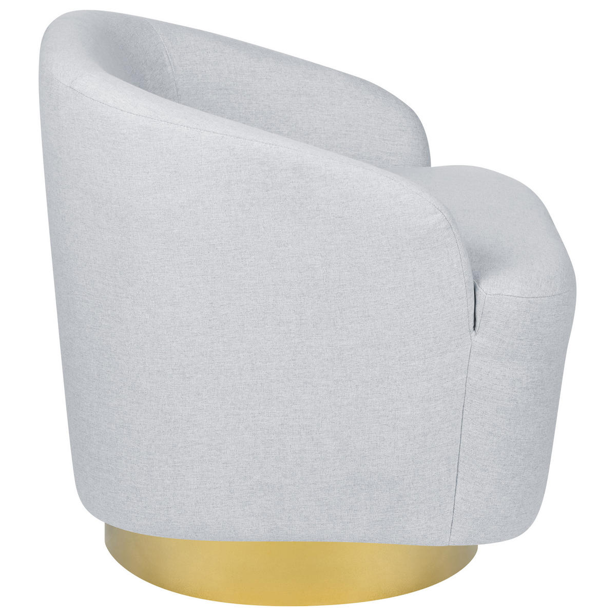 SESSEL hellgrau/gold mit Drehfunktion Lavik - Goldfarben/Grau, Textil (73/71/70cm) - Beliani