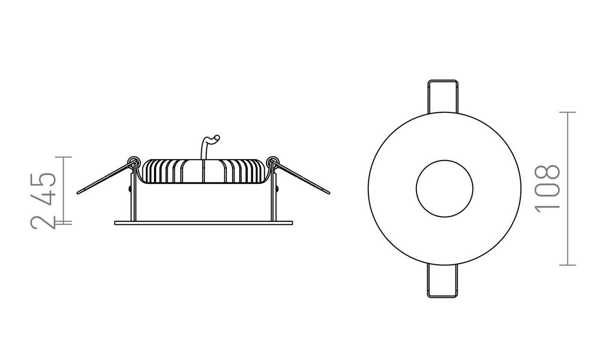 EINBAULEUCHTE SPRAY 11 Schwarz 9 W - Schwarz, Metall (11/11/11cm) - Rendl