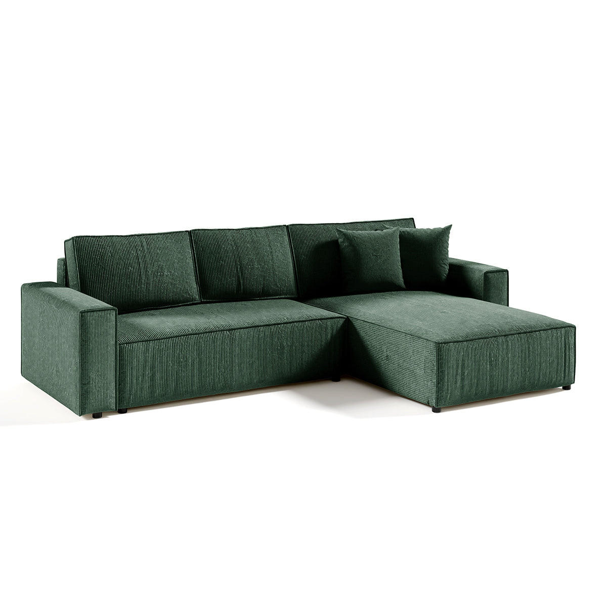 ECKSOFA Isaac 4 Sitzplätze Tannengrün - Grün, Holzwerkstoff (294/185cm) - Petits-meubles