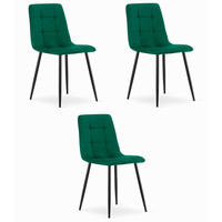 ESSZIMMERSTUHL 3-er Set PYRA dunkelgrüner Sitz - Dunkelgrün, Textil (45/87/50.5cm) - Valora