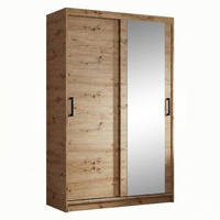 SCHWEBETÜRENSCHRANK Hela 100/205/60 2-türig eiche Artisan mit Spiegel - Eiche Artisan, Holzwerkstoff (100/205/60cm) - Beautysofa