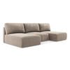 WOHNLANDSCHAFT Chenille Stoff Beige - Beige/Schwarz, Kunststoff/Textil (304/79/149cm) - Makamii