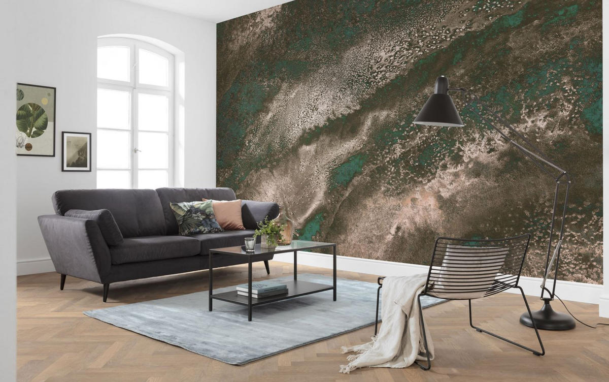 FOTOTAPETE künstlerisch 400 x 280 cm - Grün, Papier (400/280cm) - Sanders & Sanders