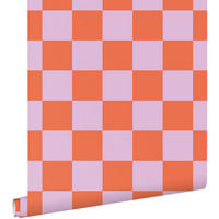 TAPETE Karomuster 53 cm x 10.05 m - Lila, Papier (53/1000cm) - ESTAhome