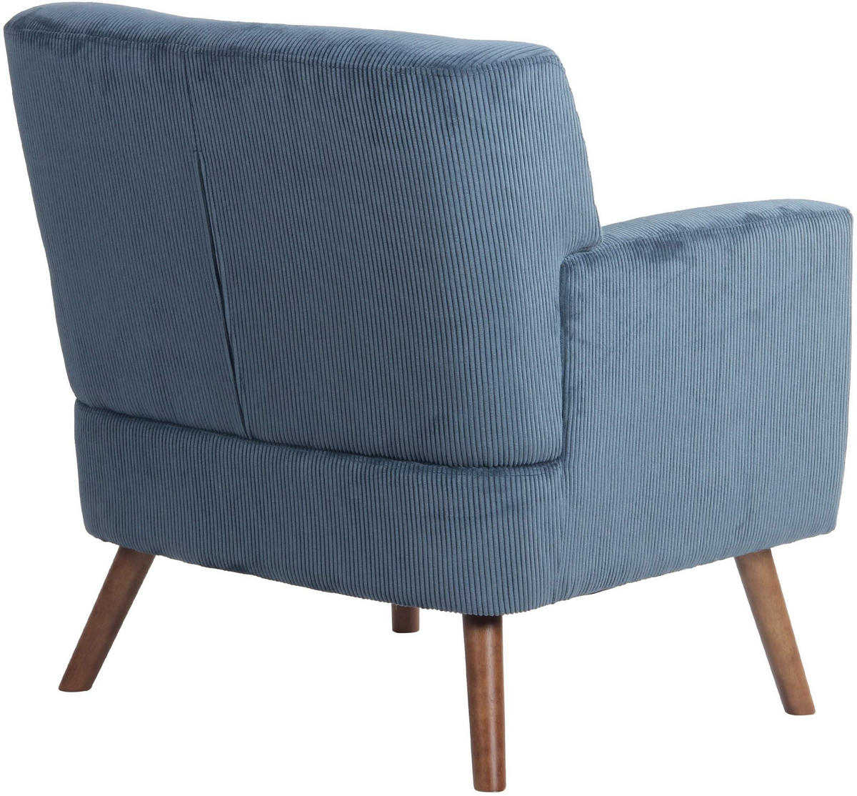 SESSEL Cord Blau - Blau/Braun, Holz/Textil (72/80/74cm) - CLP