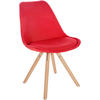 STUHL Stoff rot - Eukalyptusholzfarben/Rot, Holz/Textil (48/81/54cm) - CLP