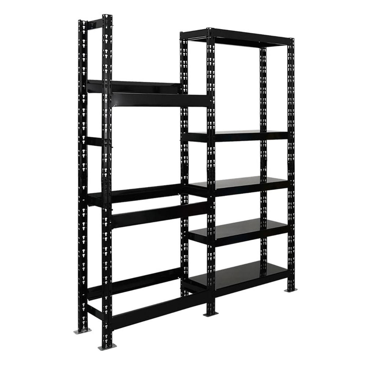 GETRÄNKEKISTENREGAL Gardasee 180x160x30 cm für 6 Kisten + 5 Boards Schwarz - Schwarz, Metall (160/180/30cm) - PROREGAL