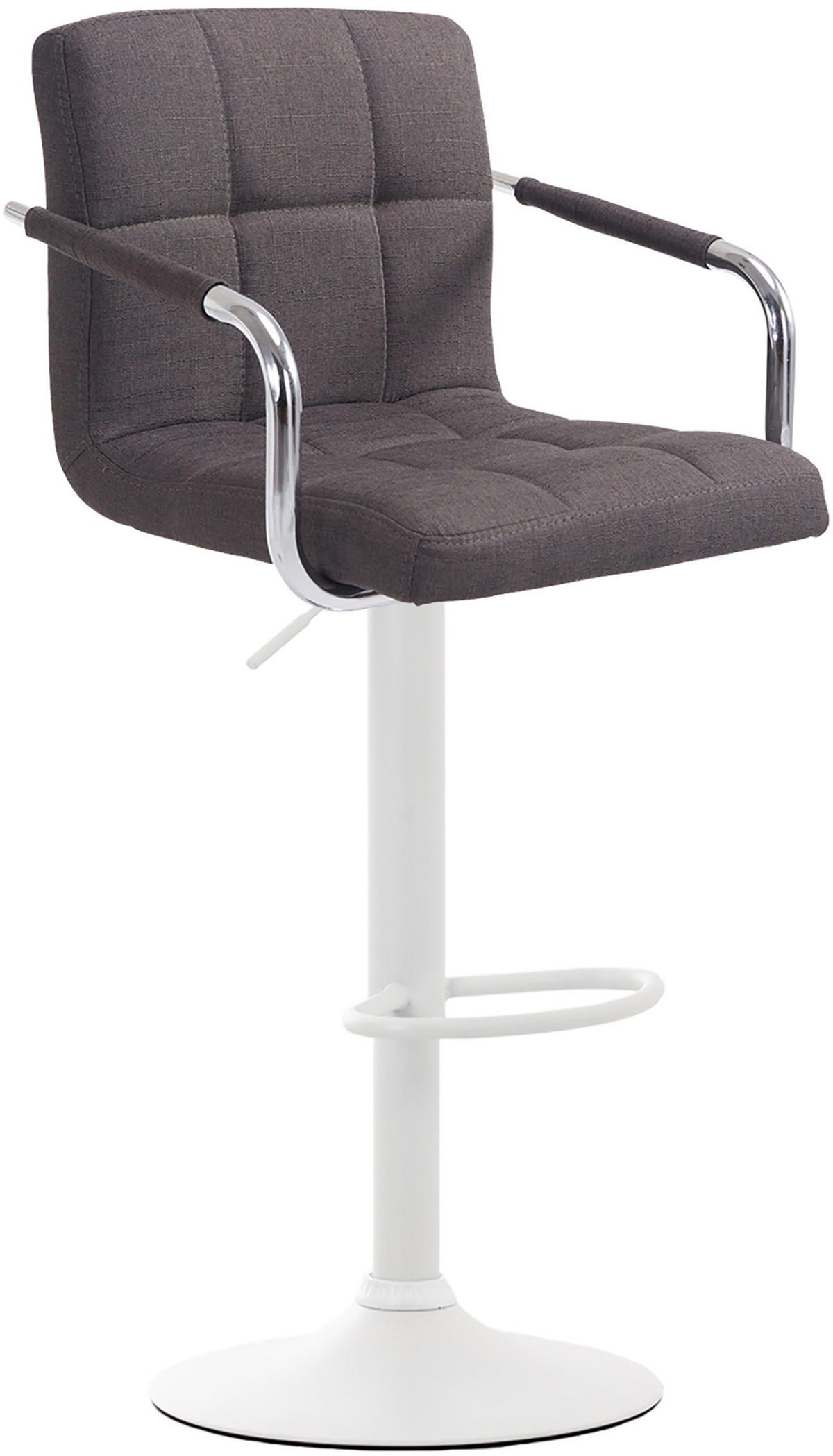 BARHOCKER 2er Set Stoff dunkelgrau - Dunkelgrau/Weiß, Textil/Metall (54/91/46cm) - CLP