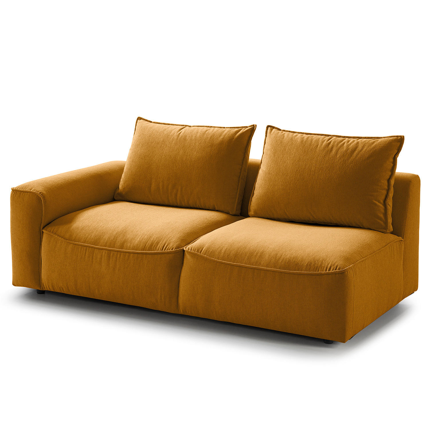 2,5-SITZER SOFA - modular - Gelb/Schwarz, Holz/Kunststoff (189/80/99cm) - home24
