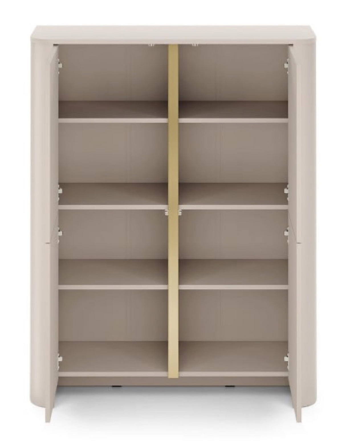 KOMMODE Kaschmir BALI Hoch Vier Türen Mit Geräumigen Regalen - Ecru, Holzwerkstoff (103/132/39cm) - Sepro Meble