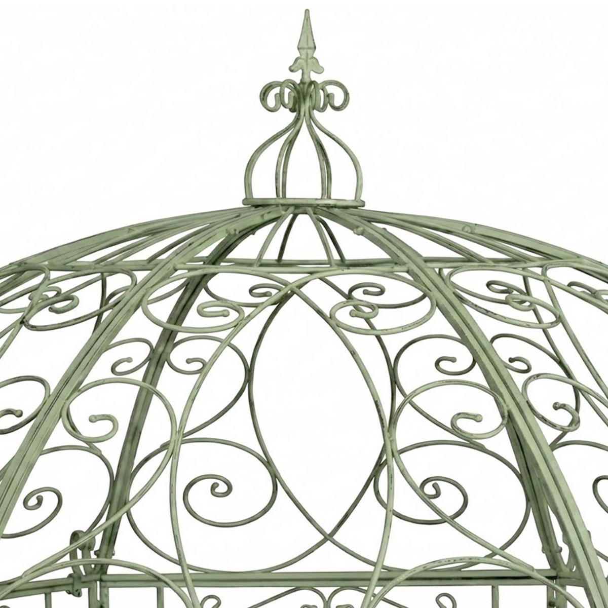 PAVILLON Liv Antik 284x263x313cm Metall Antik-Grün Gartenpavillon - Grün, Metall (284/313/263cm) - DELUKE