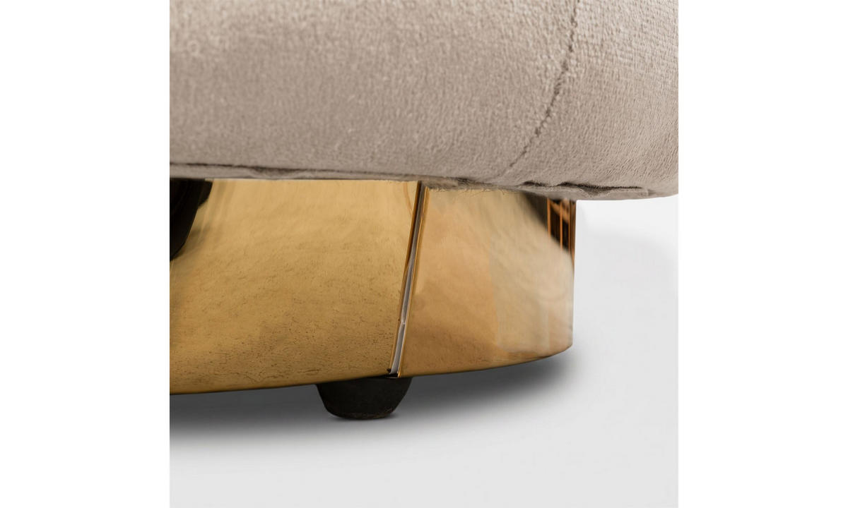 HOCKER LUCIA 38/38/42 cm Beige - Beige/Goldfarben, Textil/Metall (38/42/38cm) - Lookway