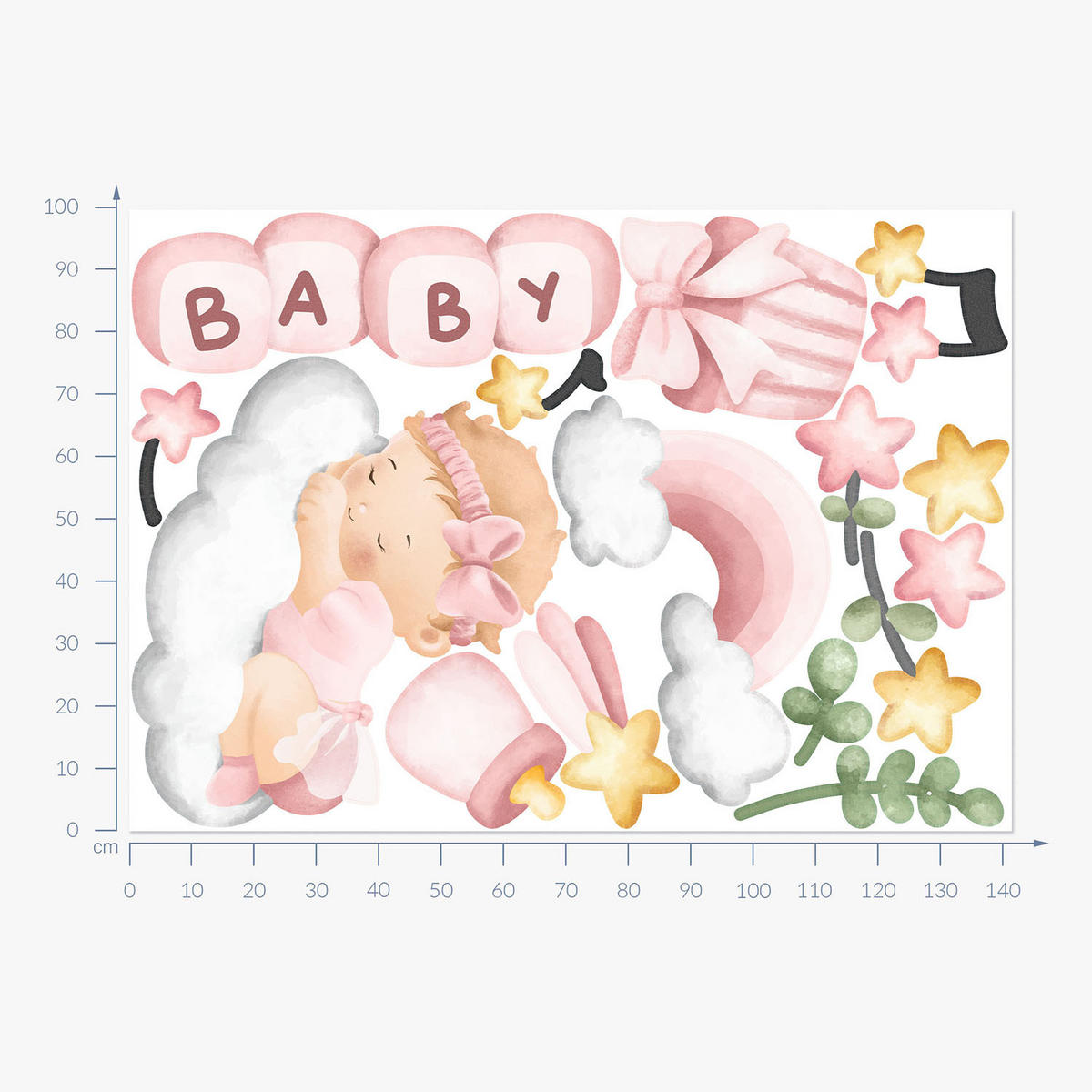 WANDAUFKLEBER 100x142cm - Kinderdekorationen für - Multicolor, Kunststoff (100/142/0.1cm) - Wallfluent