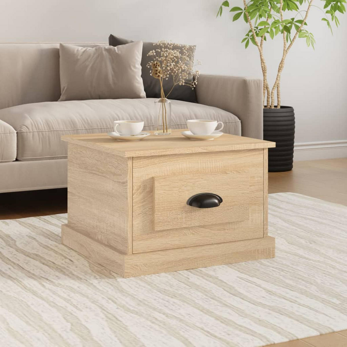 COUCHTISCH Sonoma-Eiche 50x50x35 cm Holzwerkstoff - Braun, Holzwerkstoff (50/50/35cm) - furnicato