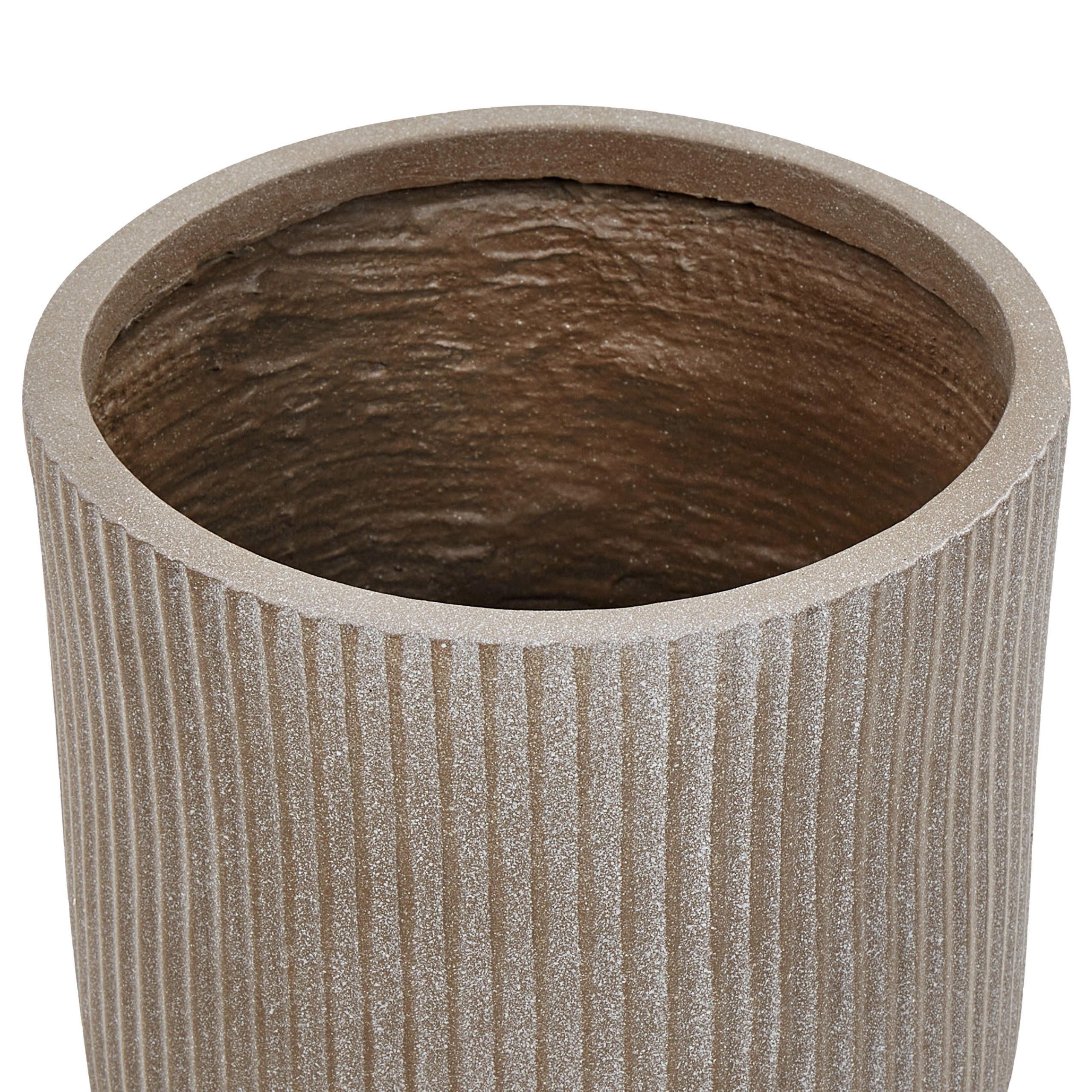 BLUMENTOPF taupe rund 24/24/24 cm Daria - Beige, Naturmaterialien (24cm) - Beliani