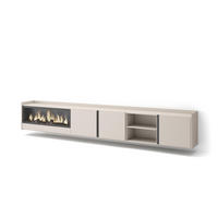 LOWBOARD, Beige, 315/35/50cm, Kamin mit Feuereffekt XXL - Beige, Holzwerkstoff (315/50/35cm) - Skraut Home