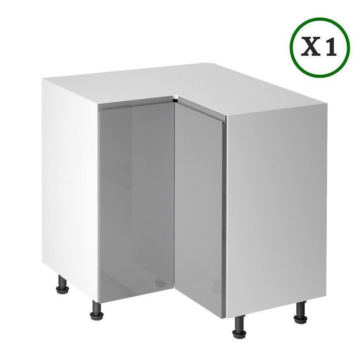 WINKELKÜCHE 300 x 210 cm - Aspen K31- M300 R - in Grau/Hochglanz - Grau, Holz/Holzwerkstoff (300/212/240cm)