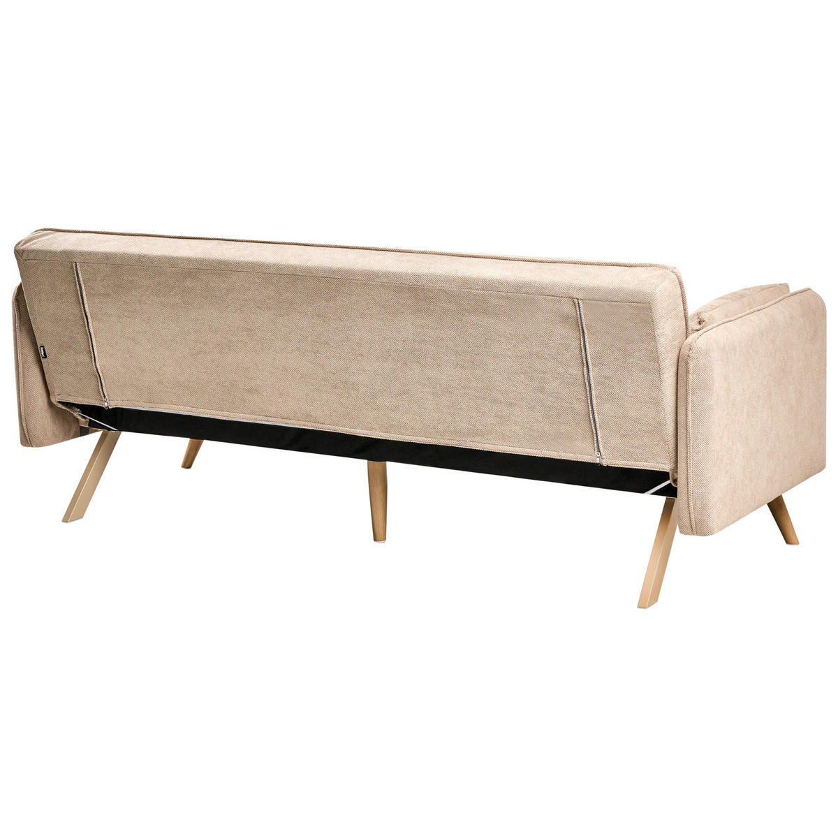 CANAPEA EXTENSIBILĂ textil maro deschisă Asaa - maro/maro deschis, material textil (205/76/80cm) - Beliani