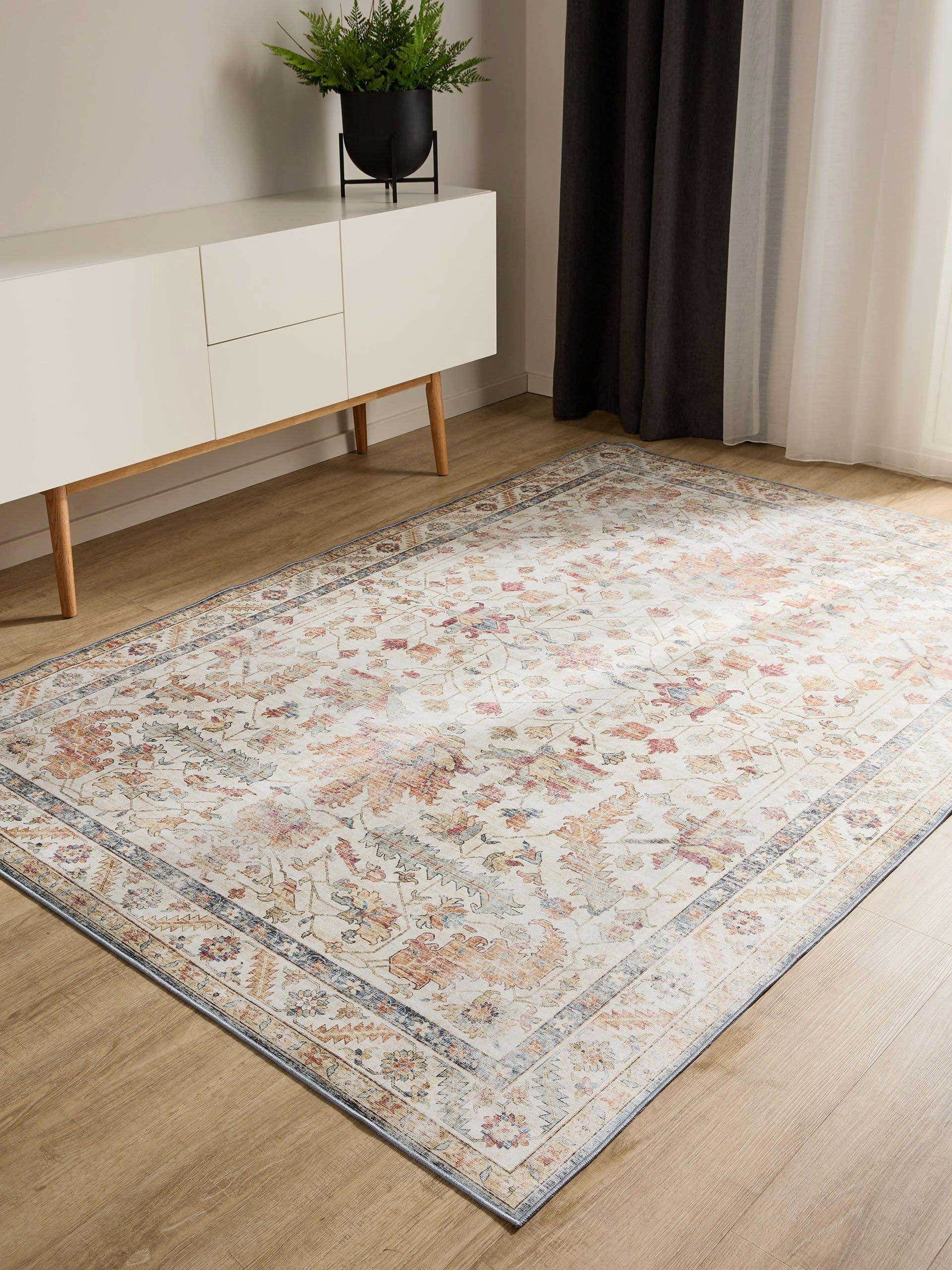 VINTAGE-TEPPICH George waschbar 200x300 cm - Beige/Multicolor, Kunststoff (200/300cm) - benuta