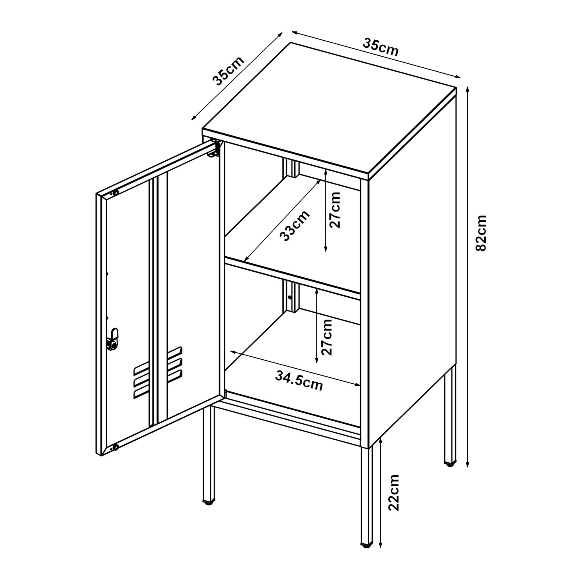 [en.casa] Nachttisch 35x82x35 cm | Weiß