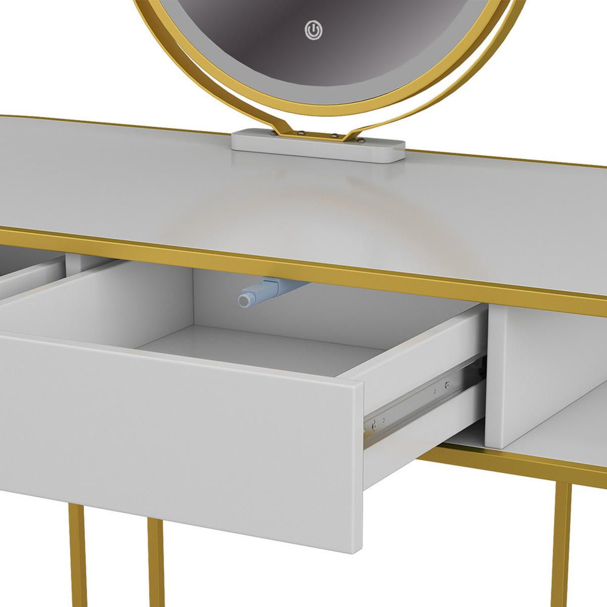 TOALETNÍ STOLEK Tiara Bílá/zlatá - bílá/zlatá, kompozitní dřevo (110/75.5/52cm) - Vicco