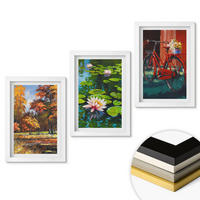 WANDBILDER 3er-Set - 20x30 cm Weißer Rahmen - Herbstfarbene Lilienterrasse - Weiß, Kunststoff (20/30cm) - ArtPrintCave
