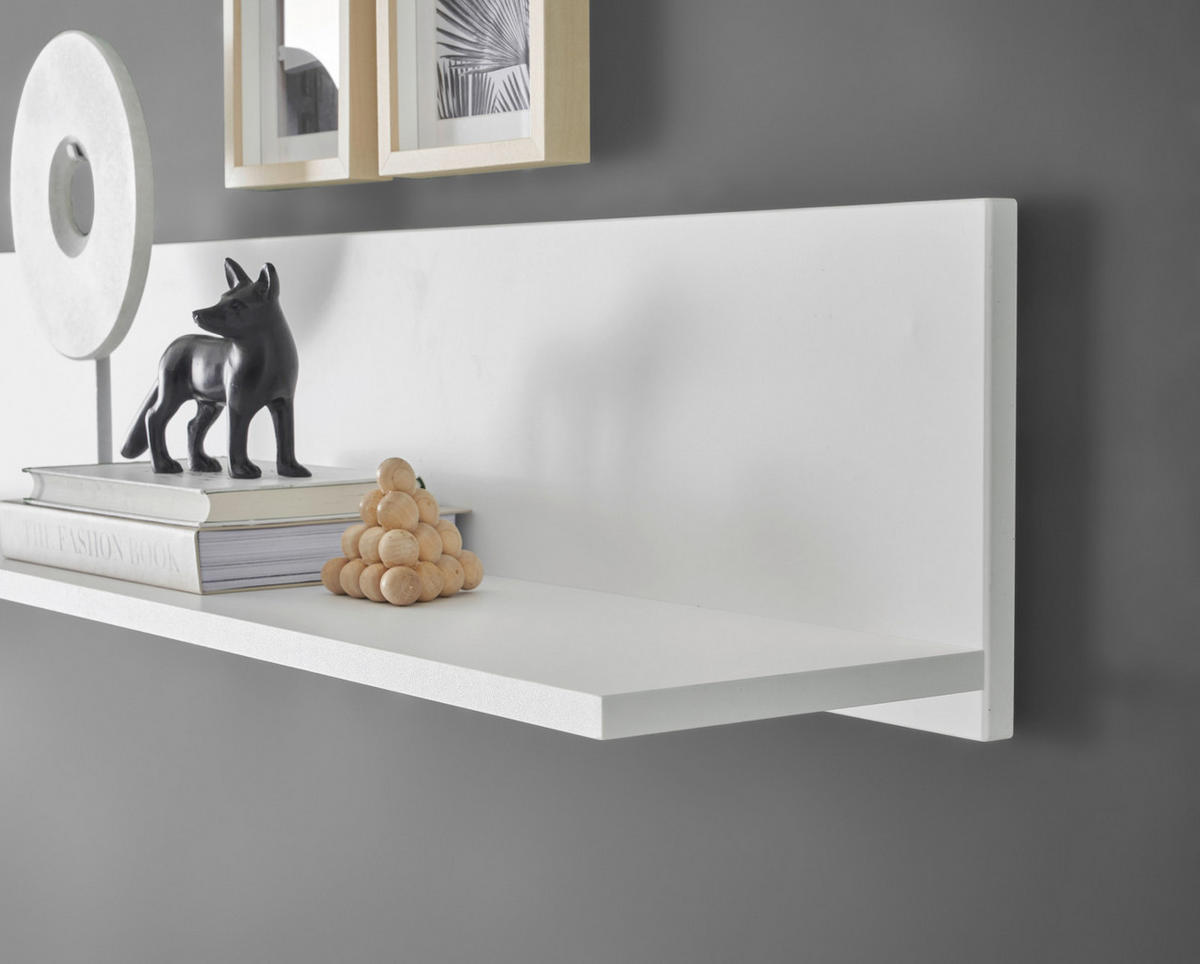 WANDBOARD weiß matt, Wandregal 150 cm - Weiß, Holzwerkstoff (150/22/21cm) - Furn.Design