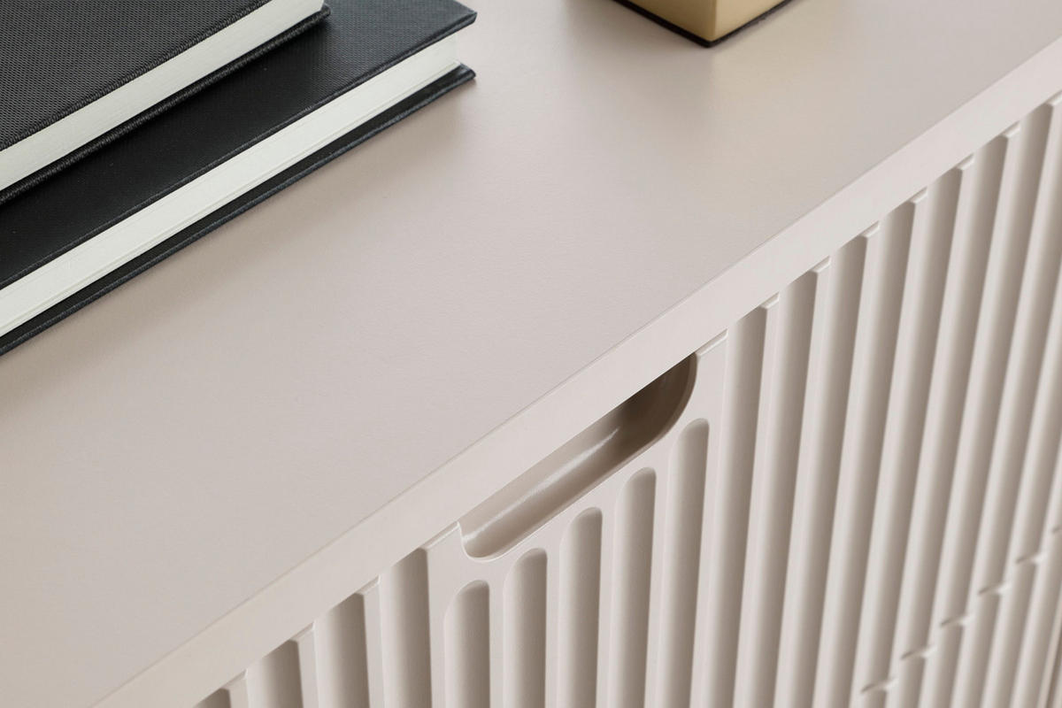 KOMMODE MODERNO 168/87/39 in Caschmir/Schwarz - Creme/Schwarz, Holzwerkstoff (168/87/39cm) - Deine Möbel 24