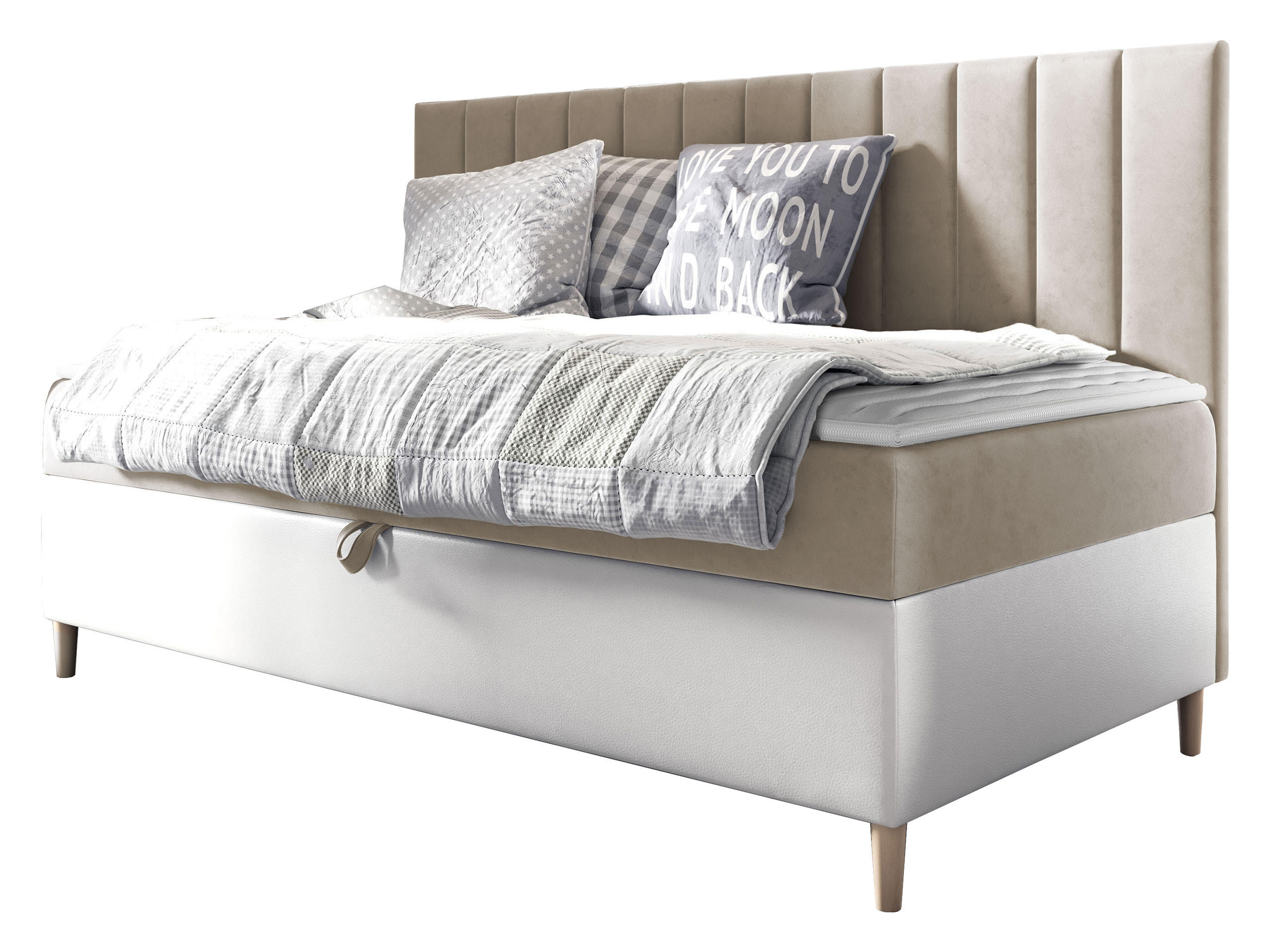 BOXBETT Maja Junior 2 - Creme/Weiß, Holz (90/200cm) - MIRJAN24