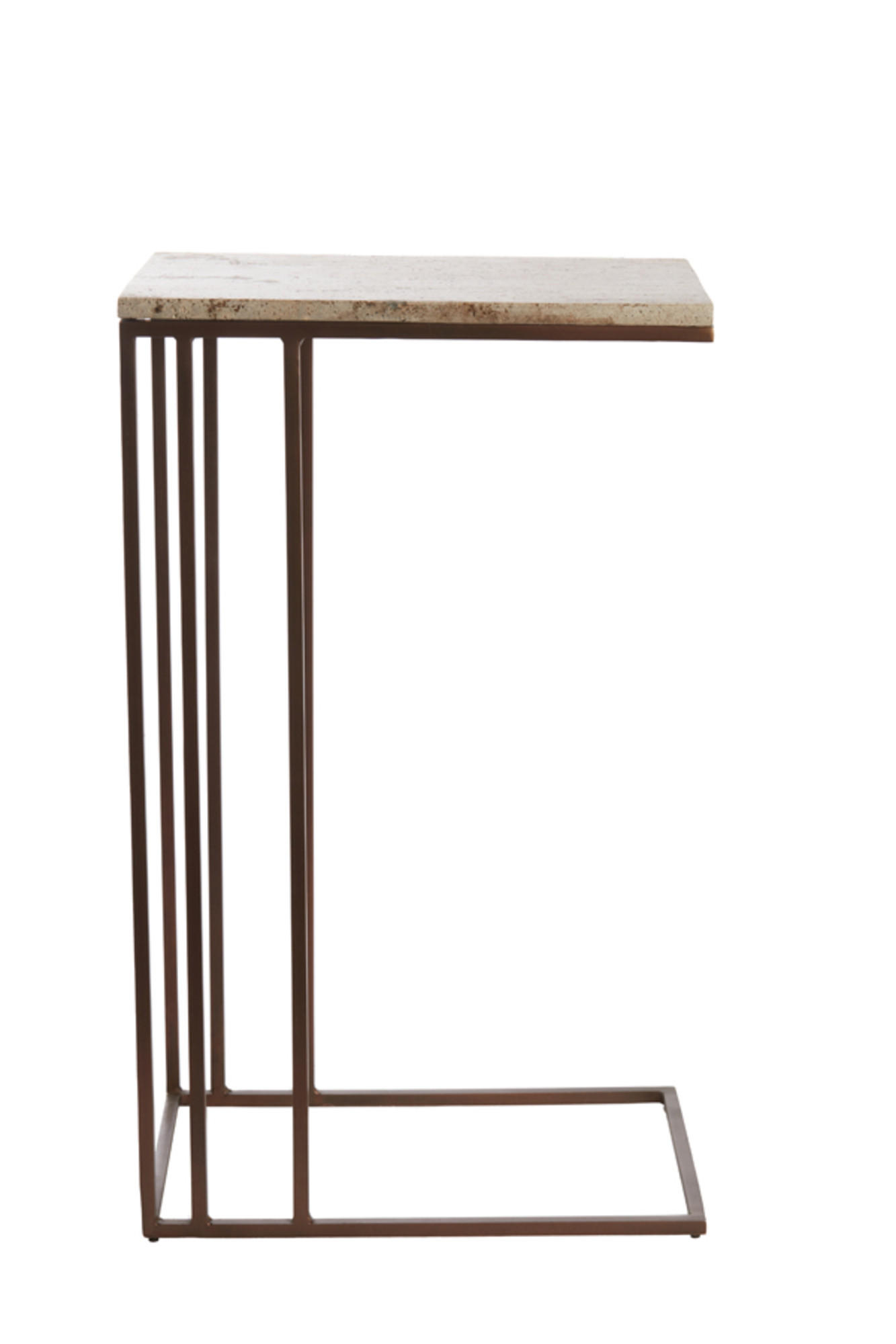 BEISTELLTISCH Roshan Braun 41/31/66 cm - Braun/Grau, Metall (41/31/66cm) - Light & Living