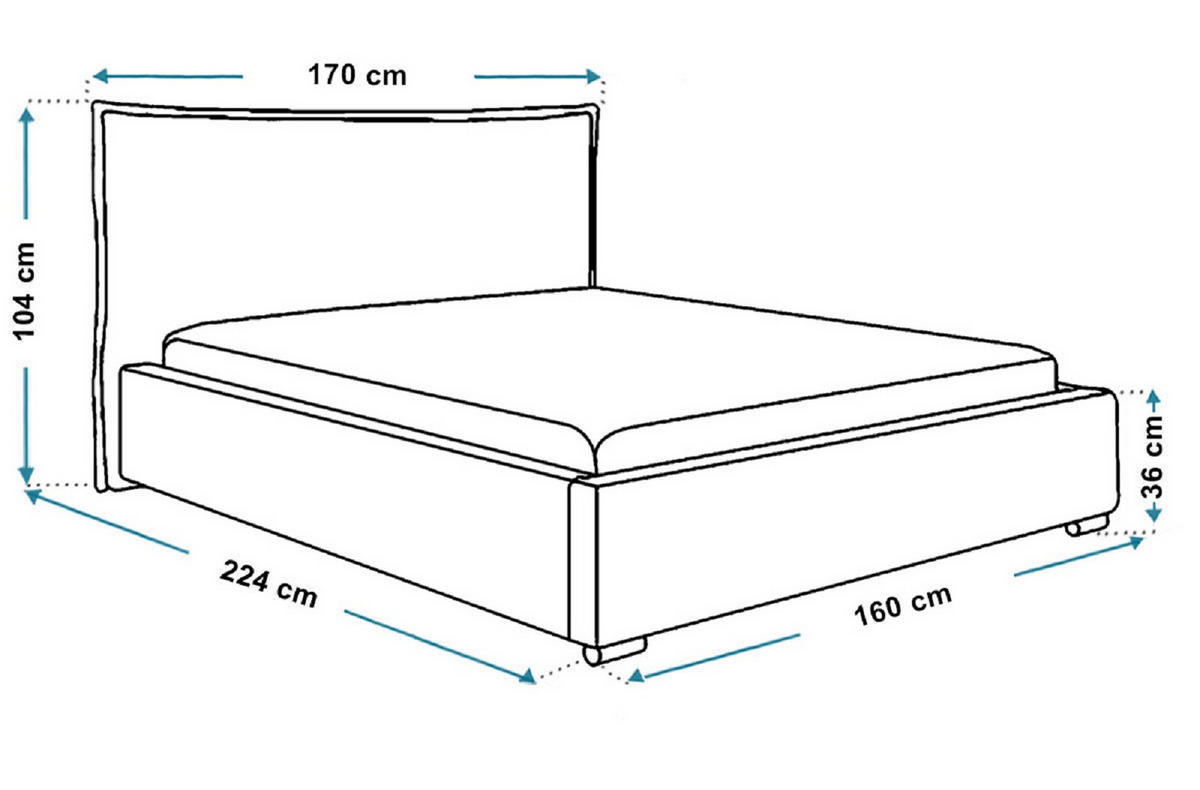 POLSTERBETT 140x200 Zenito mit Kissen-Kopfteil, Bettkasten, Schwarz - Schwarz, Holz/Textil (140/200cm) - Emporius
