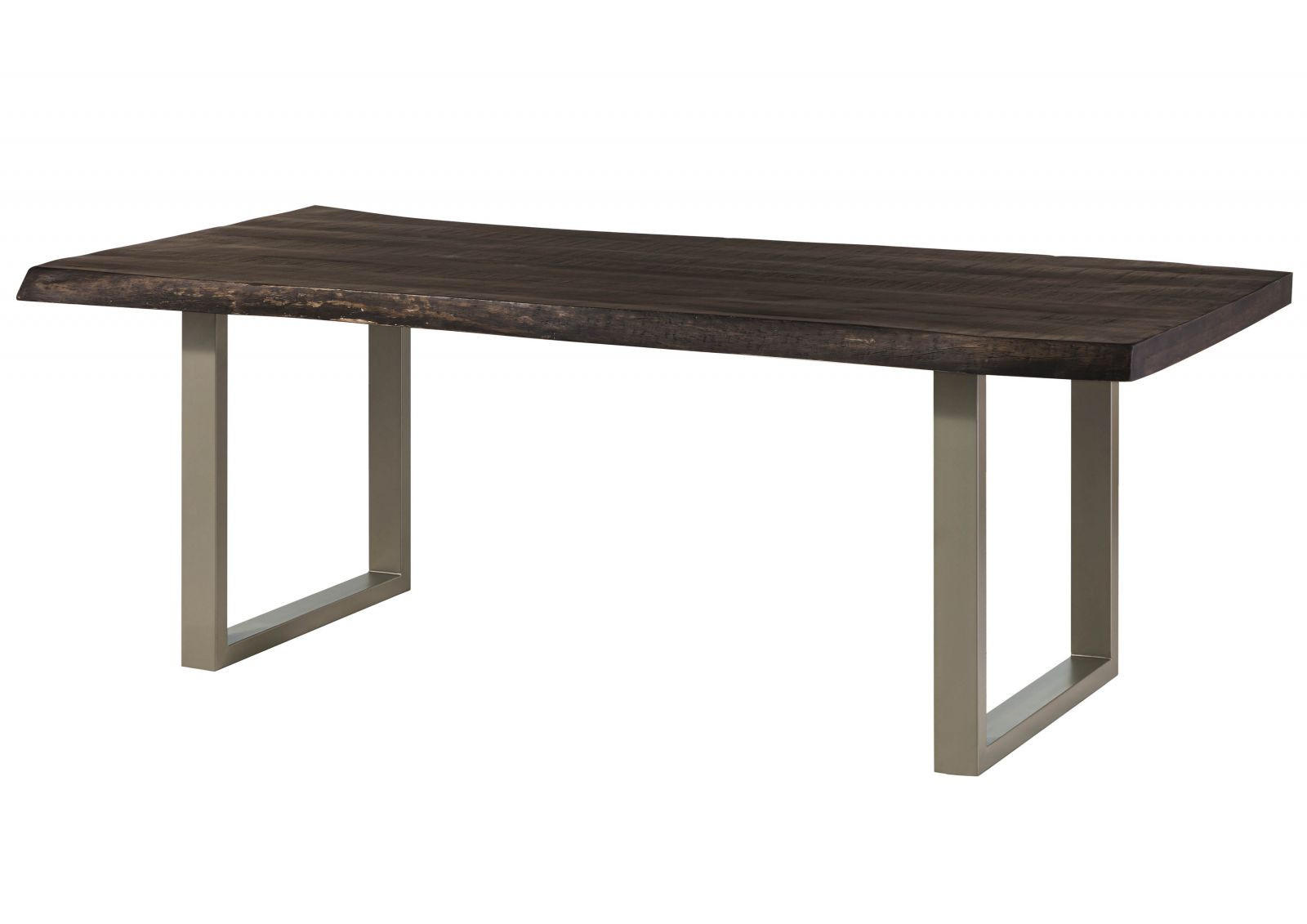 BAUMTISCH Mango 200x100x77 grau lackiert / U-Beine silber matt FREEFORM 5 - Grau, Holz (200/100/77cm) - Massivmoebel24