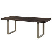 BAUMTISCH Mango 200x100x77 grau lackiert / U-Beine silber matt FREEFORM 5 - Grau, Holz (200/100/77cm) - Massivmoebel24