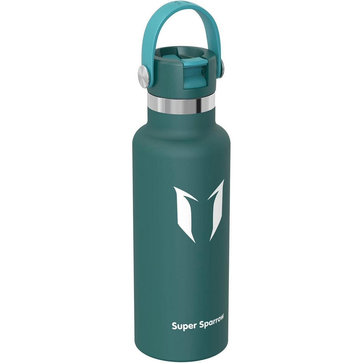 TRINKFLASCHE Edelstahl 500 ml Dunkelgrün - Petrol, Metall (7/7cm)