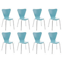 BESUCHERSTUHL 8 Holz Hellblau - Hellblau, Holz/Metall (45/85/49cm) - CLP