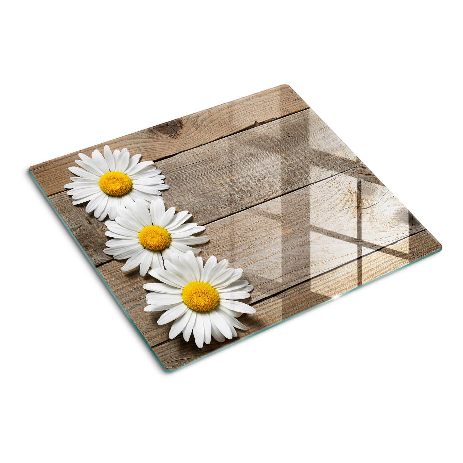 GLASPLATTE 60x52 cm Gänseblümchenholz - Braun, Glas (60/0.4/52cm) - TULUP