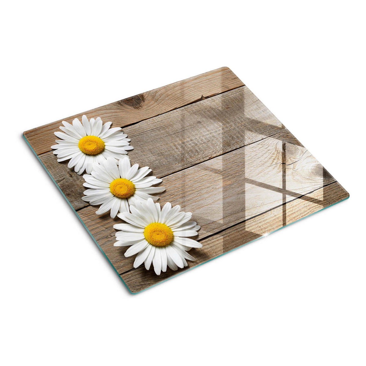 GLASPLATTE 60x52 cm Gänseblümchenholz - Braun, Glas (60/0.4/52cm) - TULUP