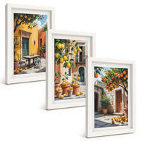 BILDER SET 3er Set - 20x30 cm Weißer Rahmen - Zitrusfrüchte im Garten - Weiß, Kunststoff (20/30cm) - TULUP