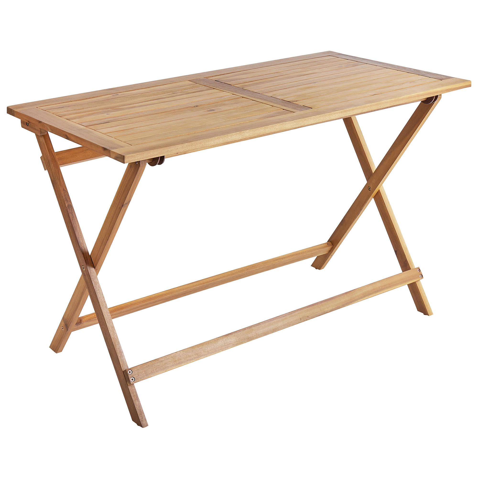 GARTENTISCH Heller Holzfarbton Prossedi - Hellbraun, Holz (120/60/75cm) - Beliani