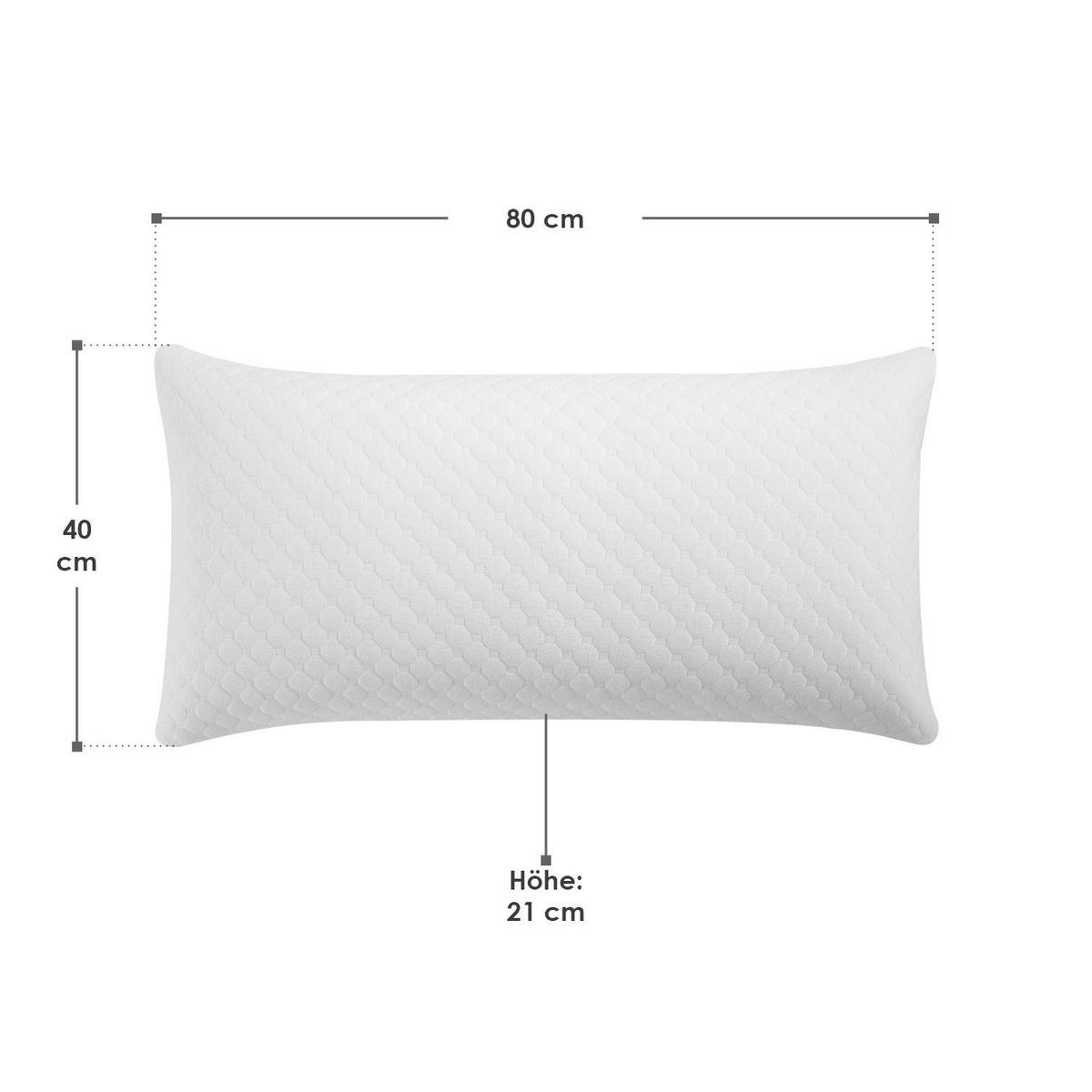 KOPFKISSEN 80x40 cm (2er-Set) - Weiß, Textil (40/80cm) - Juskys
