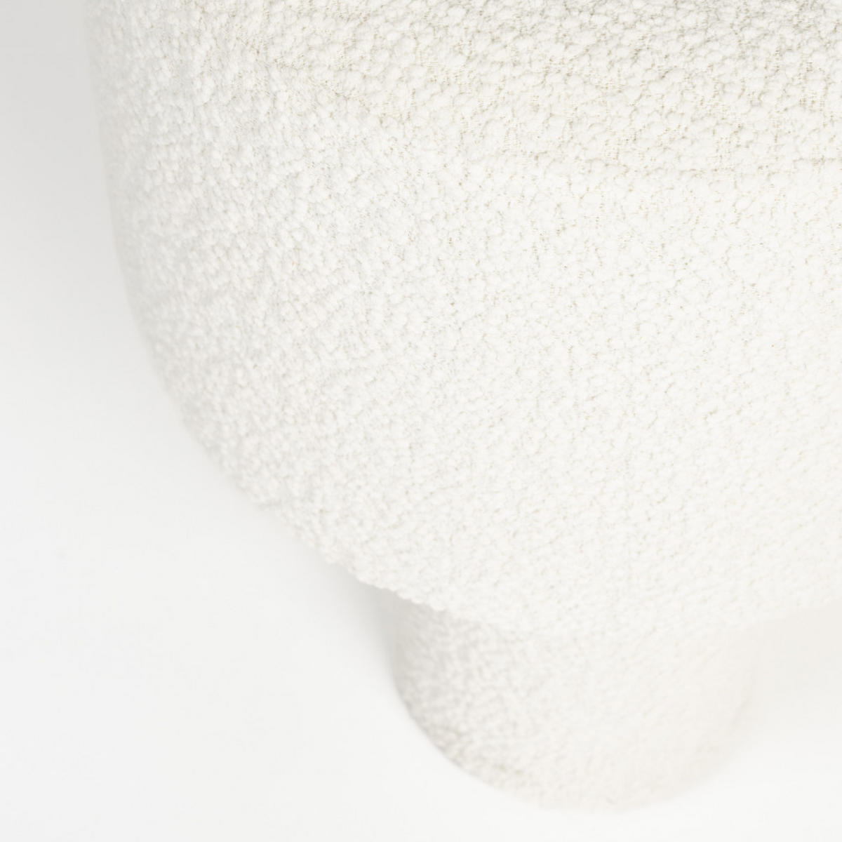 SITZHOCKER Marcos Pouf/ Bouclé Weiß - Weiß, Textil (40/44/40cm) - Drawer