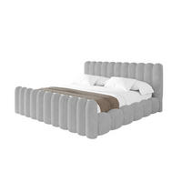 POLSTERBETT mit Bettkasten, Fußteil und Lattenrost, Boxbett ohne Matratze - SENA-Z 200x200 Grau - Hellgrau, Holzwerkstoff/Textil (200/200cm) - ALTDECOR
