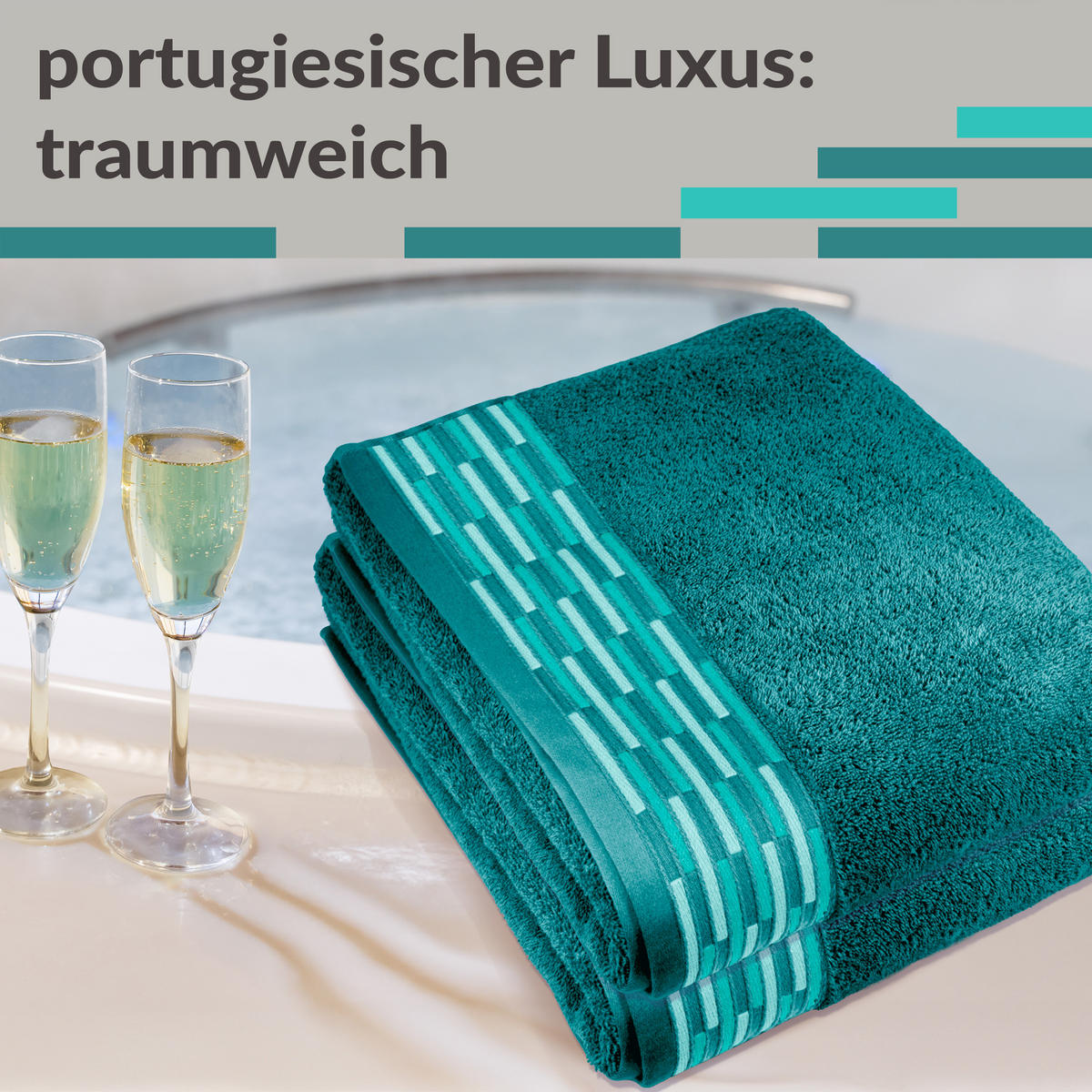 DUSCHTUCH Lugano Opal Grün 2er 70x140 cm - Opal, Textil (70/140cm) - Lashuma