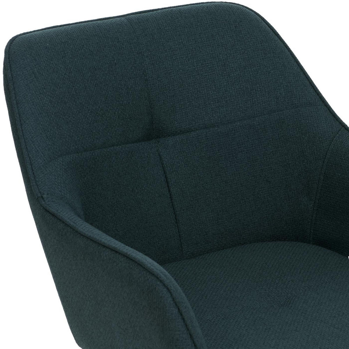2ER-SET Esszimmerstuhl | HxBxT 80x53x59cm | Sitzhöhe 41cm | Stoff/Textil (270g/m²) | Petrol-Grün | Küchenstuhl Armlehne - Grün, Textil (53/80/59cm) - CHEFGASTRO