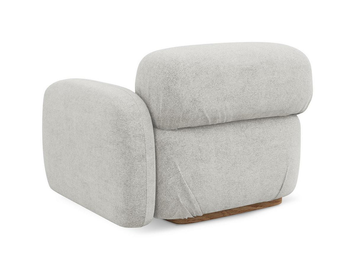 SOFAELEMENT Rechts Bouclé Stoff Grau - Silberfarben/Braun, Holz/Textil (95/73/95cm) - Makamii