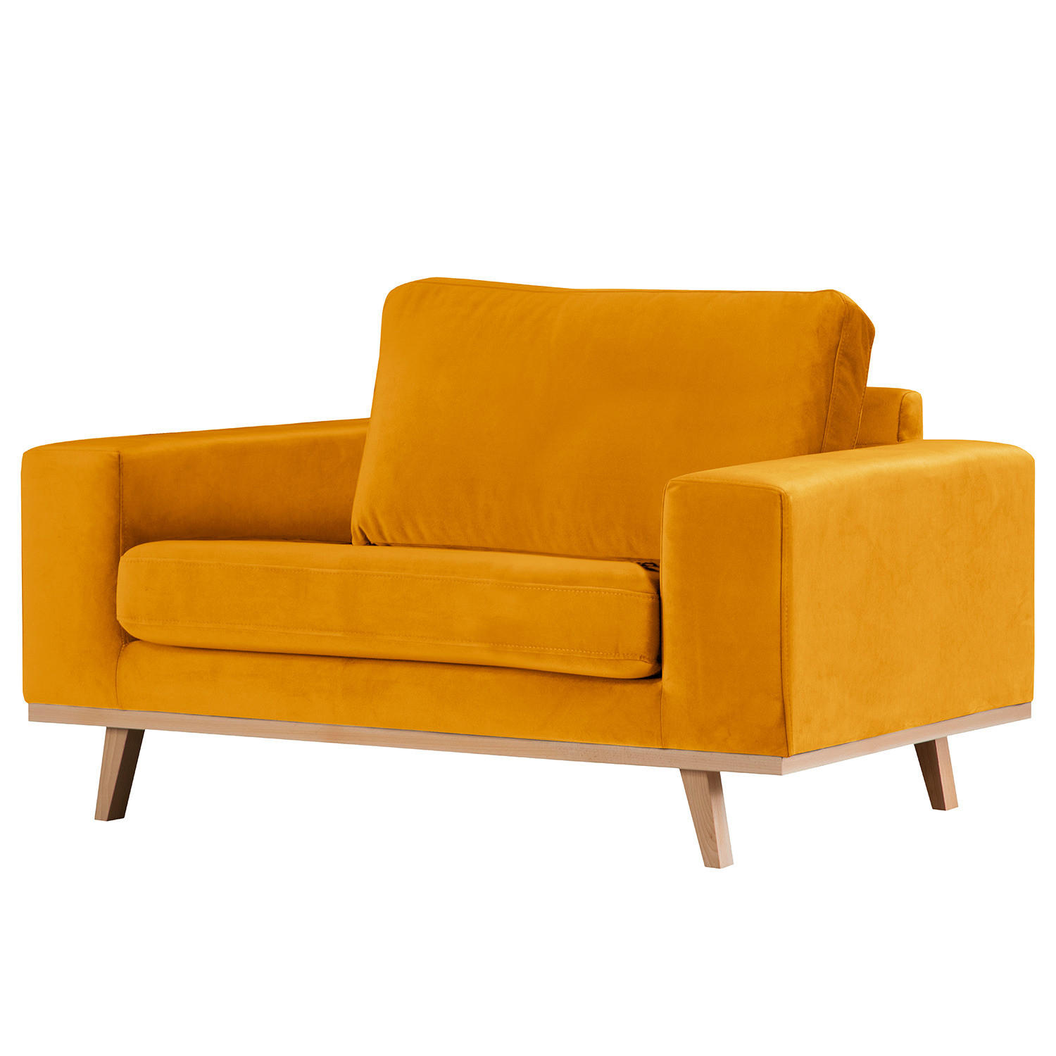 SESSEL - Gelb/Buchefarben, Textil (122/81/88cm) - home24